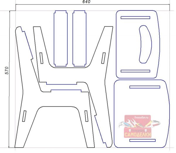 Стул параметрический из фанеры чертежи
